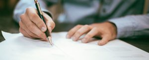 Filling out paperwork